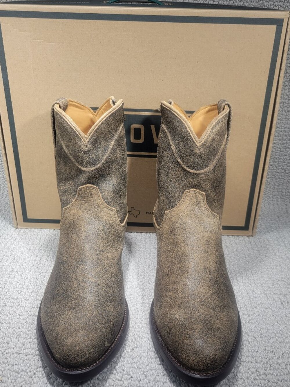 Tecovas The Dean Men's US Size 9 EE Granite Suede Western Zip Boots